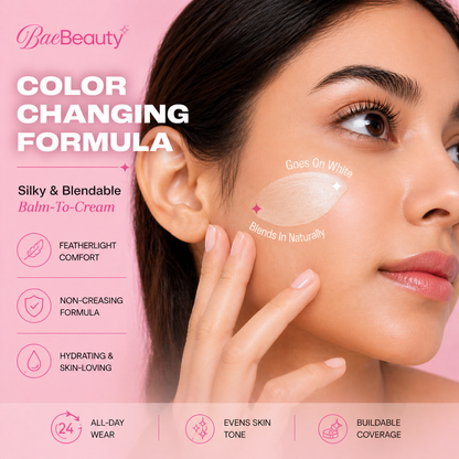 Korean 2‑in‑1 Color‑Changing Foundation Stick with Travel Brush