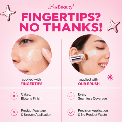 Korean 2‑in‑1 Color‑Changing Foundation Stick with Travel Brush